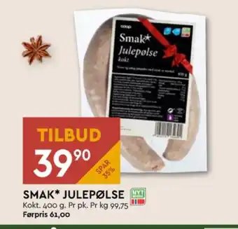 Coop Mega Smak julepølse tilbud