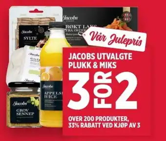 Meny JACOBS UTVALGTE PLUKK & MIKS tilbud