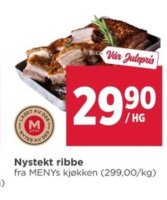 Meny Nystekt ribbe tilbud