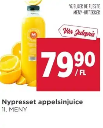 Meny Nypresset appelsinjuice tilbud