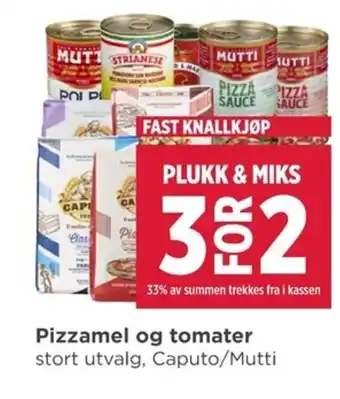 Meny Pizzamel og tomater tilbud