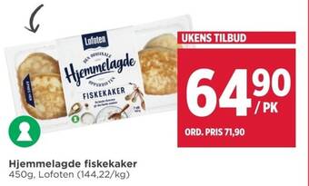 Meny Hjemmelagde fiskekaker tilbud