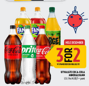 Coop Prix UTVALGTE COCA-COLA MINERALVANN tilbud