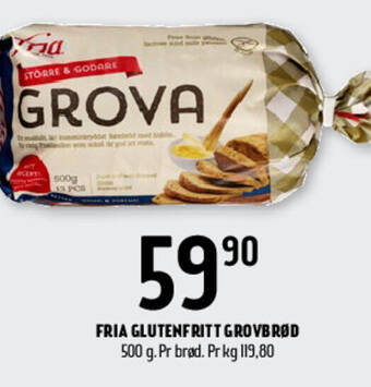 Coop Prix FRIA GLUTENFRITT GROVBRØD tilbud