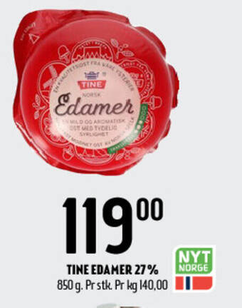 Coop Prix TINE EDAMER 27% tilbud