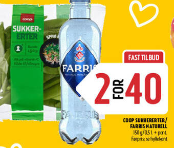 Coop Prix COOP SUKKERERTER/ FARRIS NATURELL tilbud