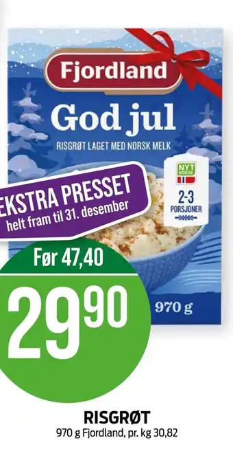 Kiwi RISGRØT 970 g Fjordland tilbud