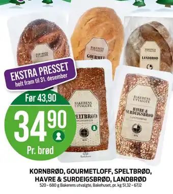 Kiwi KORNBRØD, GOURMETLOFF, SPELTBRØD, HAVRE & SURDEIGSBRØD, LANDBRØD tilbud
