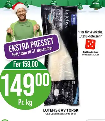 Kiwi LUTEFISK AV TORSK LERØY tilbud