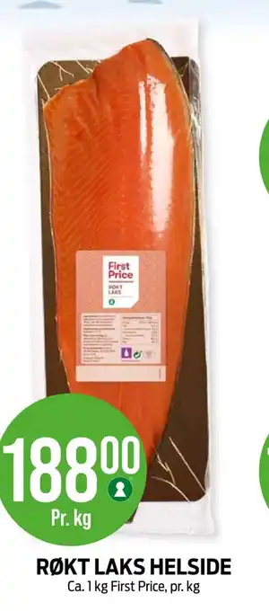 Kiwi RØKT LAKS HELSIDE Ca. 1 kg First Price tilbud