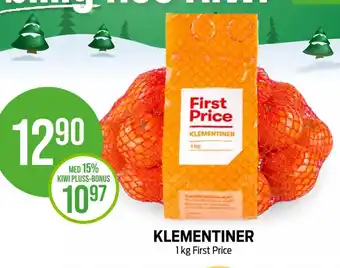 Kiwi KLEMENTINER 1 kg First Price tilbud