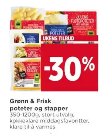 Meny Grønn & Frisk poteter og stapper tilbud