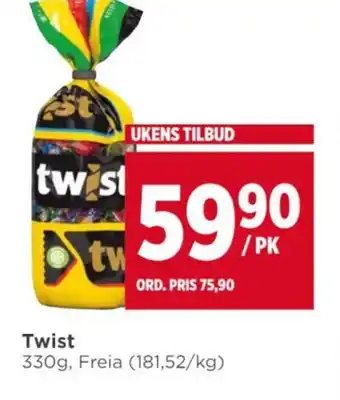 Meny Twist 330g, Freia tilbud