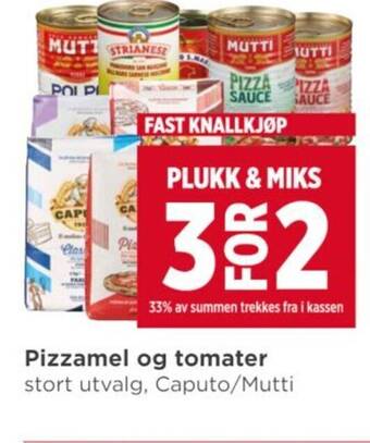 Meny Pizzamel og tomater tilbud