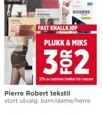 Meny Pierre Robert tekstil tilbud