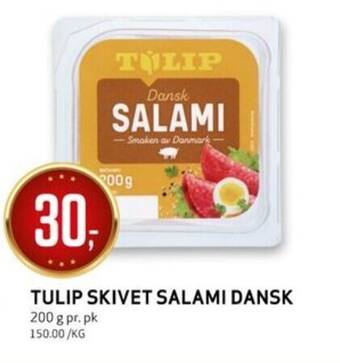 Bunnpris TULIP SKIVET SALAMI DANSK tilbud