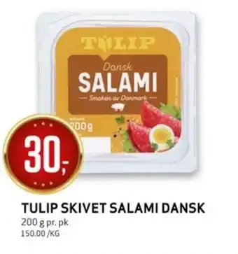 Bunnpris TULIP SKIVET SALAMI DANSK tilbud