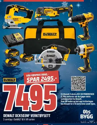 Obs Bygg Dewalt dck503m3 verktøysett tilbud