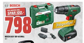 Obs Bygg Bosch easy 18v-40 drill tilbud