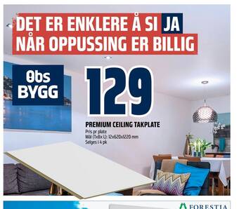 Obs Bygg Premium ceiling takplate tilbud