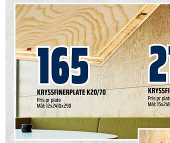 Obs Bygg Kryssfinerplate k20/70 tilbud