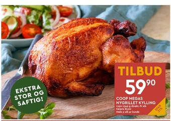 Coop Mega Coop megas nygrillet kylling tilbud