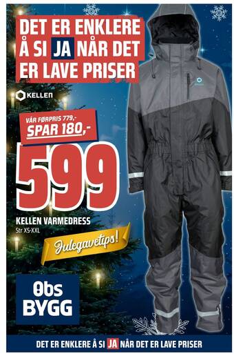 Obs Bygg Kellen varmedress tilbud
