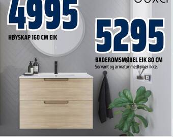 Obs Bygg Baderomsmøbel eik 80 cm tilbud