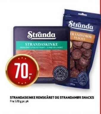 Bunnpris STRANDASKINKE RENSKÅRET OG STRANDAMER SNACKS tilbud