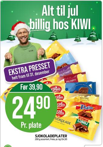 Kiwi Sjokoladeplater tilbud