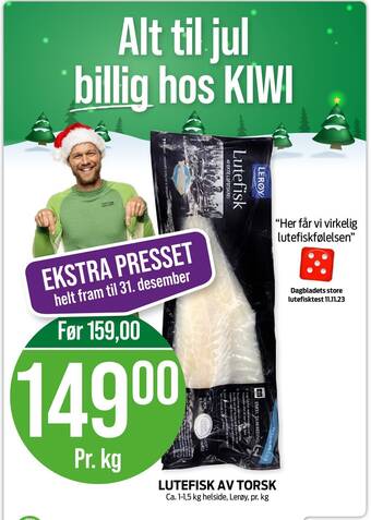 Kiwi Lutefisk av torsk tilbud