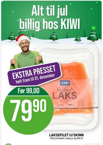 Kiwi Laksefilet u/skinn tilbud