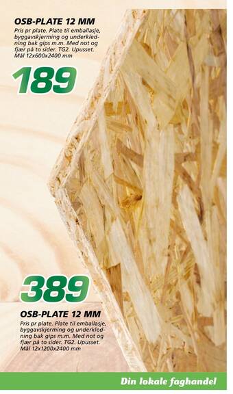 Coop Byggmix Osb-plate 12 mm tilbud