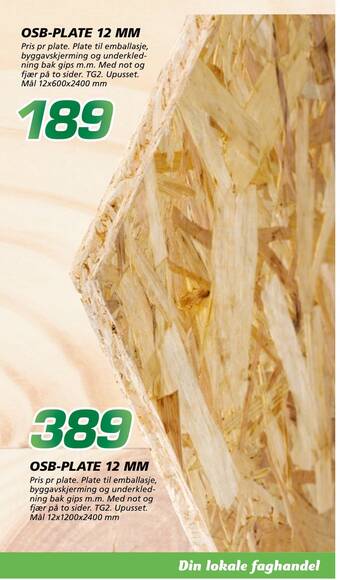 Coop Byggmix Osb-plate 12 mm tilbud