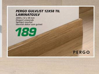 Coop Byggmix Pergo gulvlist 12x58 til laminatgulv tilbud