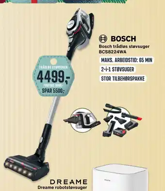 Skousen Bosch trådløs støvsuger bcs8224wa tilbud