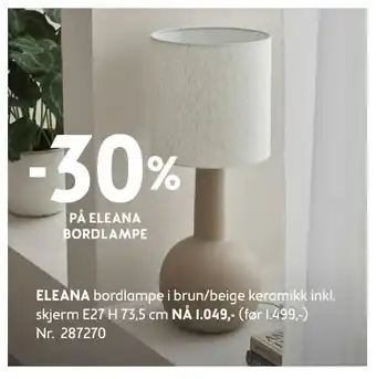 Bohus Eleana bordlampe tilbud