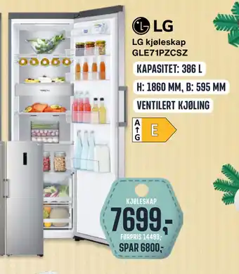 Skousen Lg kjøleskap gle71pzcsz tilbud