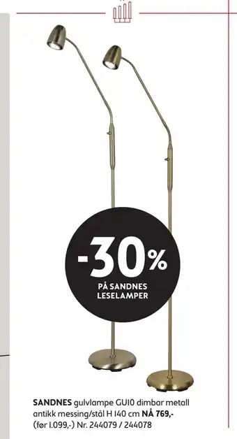 Bohus Sandnes gulvlampe tilbud
