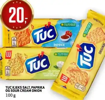 Bunnpris TUC KJEKS SALT, PAPRIKA OG SOUR CREAM ONION tilbud