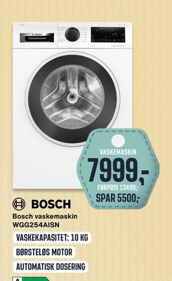 Skousen Bosch vaskemaskin wgg254aisn tilbud