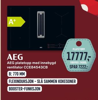 Skousen Aeg platetopp med innebygd ventilator cce84543cb tilbud