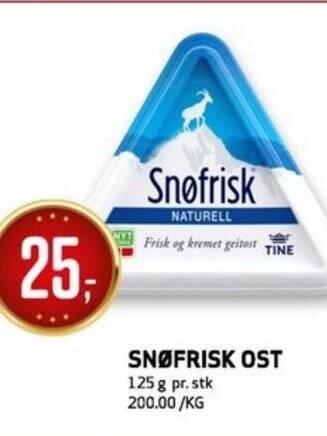 Bunnpris SNØFRISK OST tilbud