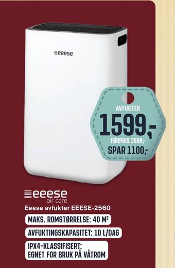 Skousen Eeese avfukter eeese-2560 tilbud