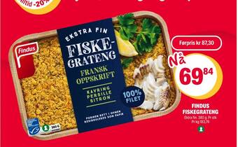 Coop Extra Findus fiskegrateng tilbud