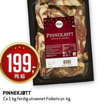 Bunnpris PINNEKJØTT Ca 1 kg ferdig utvannet Folkets tilbud
