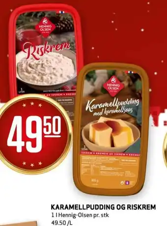 Bunnpris KARAMELLPUDDING OG RISKREM 11 Hennig-Olsen tilbud