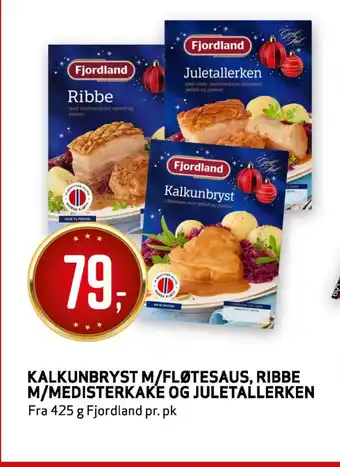 Bunnpris Kalkunbryst m/fløtesaus, ribbe m/medisterkake og juletallerken tilbud
