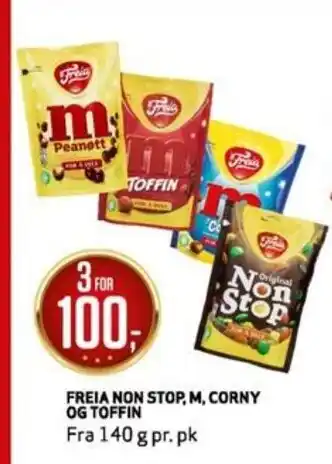 Bunnpris FREIA NON STOP, M, CORNY OG TOFFIN tilbud