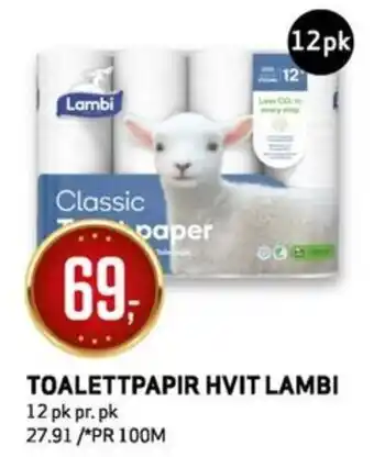 Bunnpris TOALETTPAPIR HVIT LAMBI tilbud